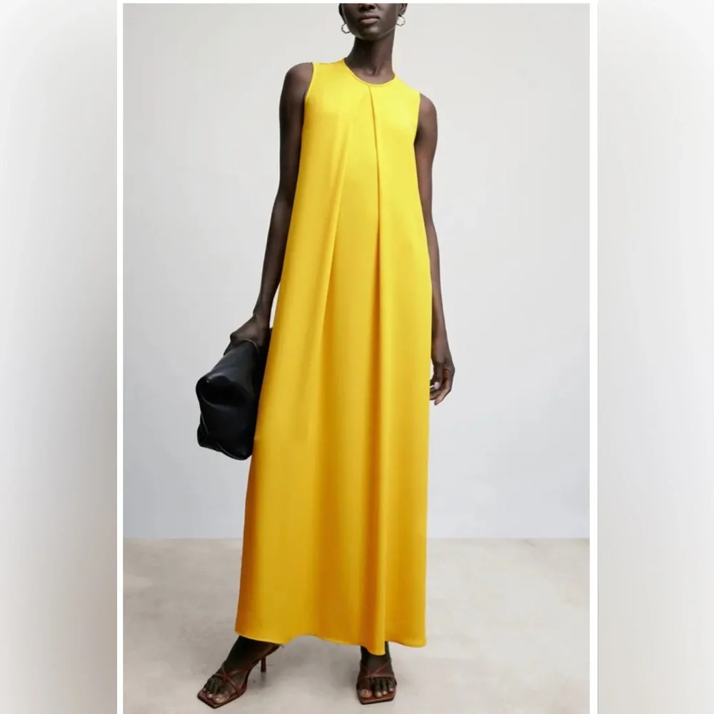 Mango Yellow Sleeveless Maxi Dress - Picture 1 of 9